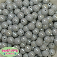 12mm Gray AB Finish Miracle Acrylic Bubblegum Beads