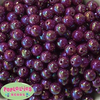 12mm Maroon AB Finish Miracle Acrylic Bubblegum Beads