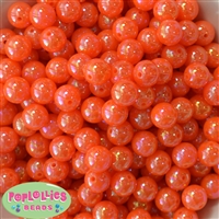 12mm Neon Orange AB Finish Miracle Acrylic Bubblegum Beads