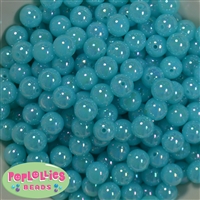 12mm Sky Blue AB Finish Miracle Acrylic Bubblegum Beads