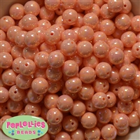 12mm Peach AB Finish Miracle Acrylic Bubblegum Beads