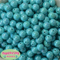 12mm Turquoise AB Finish Miracle Acrylic Bubblegum Beads