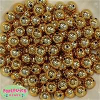 12mm Shiny Gold Mirror Bubblegum Beads