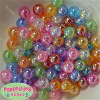 12mm Mix Color AB Finish Clear Acrylic Bubblegum Beads