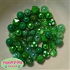 12mm Mixed Style Emerald Green Acrylic Beads sold in packages of 50 beads