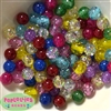 12mm Mixed Colors Glitter Acrylic Bubblegum Beads 100pc