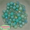 12mm Mixed Style Mint Acrylic Beads sold in packages of 50 beads