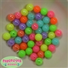 12mm Mixed Color Neon Acrylic Beads sold in packages of 50 beads