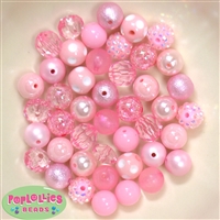 12mm Mixed Style Pink Faux Pearl Beads sold in packages of 50 beads