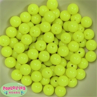 12mm Neon Yellow Acrylic Bubblegum Beads sold in packages of 50 beads