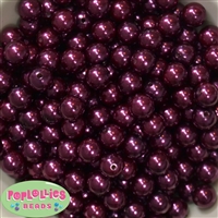 12mm Burgundy Faux Pearl Beads sold in packages of 50 beads