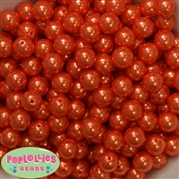 12mm Deep Orange Faux Pearl Beads sold in packages of 50 beads