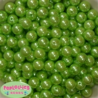 12mm Lime Green Faux Pearl Beads sold in packages of 50 beads