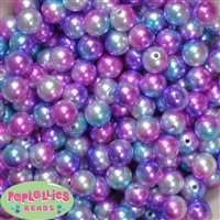 12mm Jewel Multi Color Faux Pearl Acrylic Bead  sold in packages of 40 beads