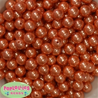 12mm Bulk Orange Acrylic Faux Pearls