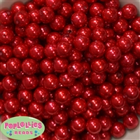 12mm Red Faux Pearl Beads sold in packages of 50 beads