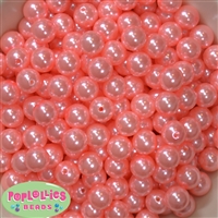 12mm Shell Pink Faux Pearl Beads sold in packages of 50 beads