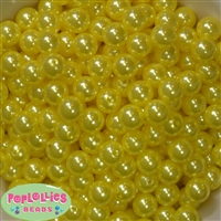 12mm Bulk Yellow Acrylic Faux Pearls