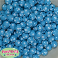 12mm Blue Polka Dot Bubblegum Beads sold in packages of 50 beads