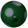 12mm Acrylic Polka Green Dot Bubblegum Bead