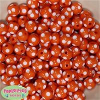 12mm Orange Polka Dot Bubblegum Beads sold in packages of 50 beads