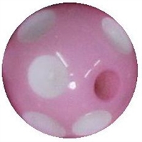 12mm Acrylic Pink Polka Dot Bubblegum Beads sold by the bead