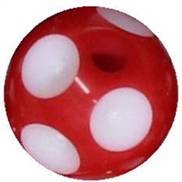 12mm Red Polka Dot Acrylic  Bubblegum Beads sold by the bead