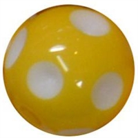 12mm Yellow Polka Dot Acrylic Bubblegum Beads sold by the bead