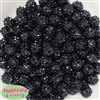 12mm Black Rhinestone Bubblegum Beads