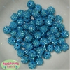 12mm Blue Rhinestone Bubblegum Beads