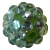 12mm Christmas Green Rhinestone Bubblegum Beads