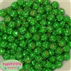 12mm Christmas Green Rhinestone Bubblegum Beads