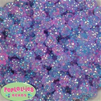 12mm fairy Confetti Rhinestone Bubblegum Beads
