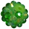 12mm Green Confetti Rhinestone Bubblegum Beads