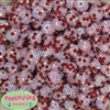 12mm Valentine Confetti Rhinestone Bubblegum Beads