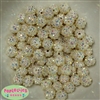 12mm Cream Rhinestone Bubblegum Beads