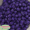 12mm Deep Purple Rhinestone Bubblegum Beads