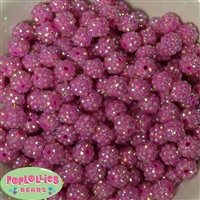 12mm Hot Pink Rhinestone Bubblegum Beads