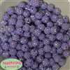12mm Lavender Rhinestone Bubblegum Beads