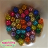 12mm Mix  Rhinestone Bubblegum Beads 40 pc