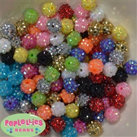 12mm Mix Color Rhinestone Bubblegum Beads