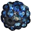 12mm Navy Blue Rhinestone Bubblegum Beads