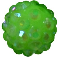 12mm Neon Lime Green Rhinestone Bubblegum Beads