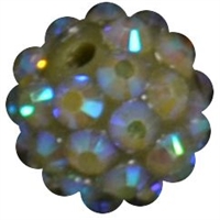 12mm Olive Green Rhinestone Bubblegum Beads