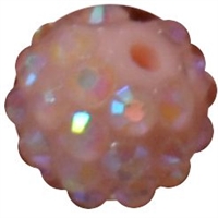 12mm Peach  Rhinestone Bubblegum Beads
