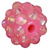 12mm Pink Rhinestone Bubblegum Beads