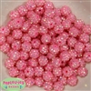 12mm Pink Rhinestone Bubblegum Beads