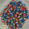 12mm Rainbow Rhinestone Bubblegum Beads