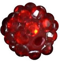 12mm Red Rhinestone Bubblegum Beads