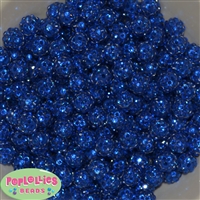 12mm Royal Blue Rhinestone Bubblegum Beads